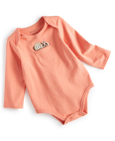 First Impressions Baby Girls Dog Pocket Bodysuit, Created For Macy's In Coastal Co