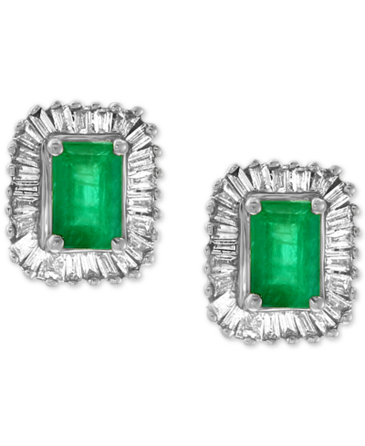 Effy Collection Brasilica By Effy Emerald (1 Ct. T.w.) And Diamond (5/8 Ct. T.w.) In 14k Gold Or 14k White Gold In Emerald,white Gold