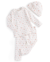 FIRST IMPRESSIONS BABY GIRLS FLORAL HAT, TOP AND PANTS, 3 PIECE SET, CREATED FOR MACY'S