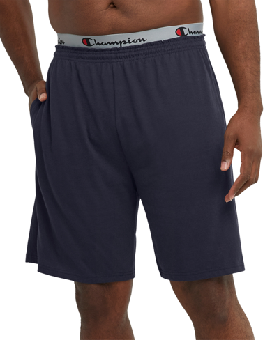 Champion Men's Big & Tall Powerblend Standard-fit 10" Fleece Shorts In Navy