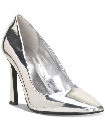 Inc International Concepts Women's Oaklynn Flared Heel Pumps, Created For Macy's In Silver Tpu