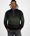 INC INTERNATIONAL CONCEPTS MEN'S REGULAR-FIT SPACE-DYED 1/4-ZIP MOCK NECK SWEATER, CREATED FOR MACY'S