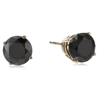 Vir Jewels 1.50 Cttw Black Diamond Stud Earrings 14k Yellow Gold Round Push Backs 4 Prong Basket In Black