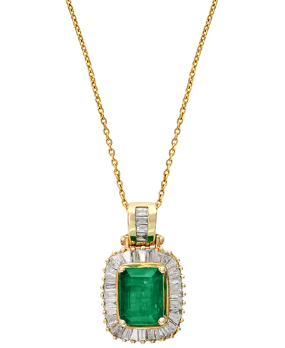 Effy Collection Brasilica By Effy Emerald (1-3/8 Ct. T.w.) And Diamond (1/2 Ct. T.w.) In 14k Gold In Emerald,yellow Gold