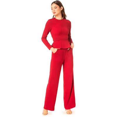Dress The Population Andreas Pant Set In Red