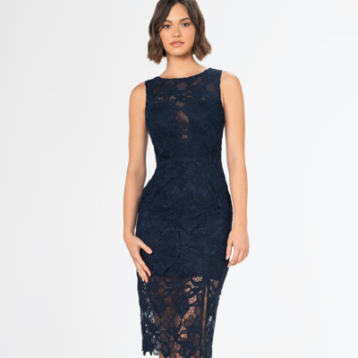 Dress The Population Avianna Rose Lace Dress In Blue