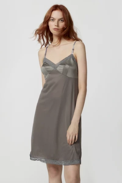 Urban Renewal Remade Overdyed Slip Dress In Grey At Urban Outfitters