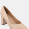 Journee Collection Women's Simonne Supernatural Shades Tru Comfort Foam Narrow Width Block Heel Pointed Toe Pumps In Brown
