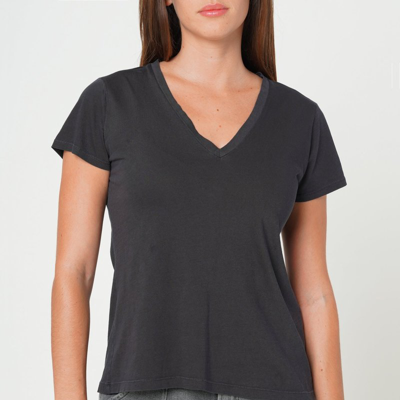 Noend Denim Supima Cotton V Neck Tee In Black