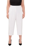 Halogen Pleated Crop Wide Leg Trousers In Bright White