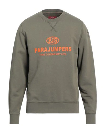 Parajumpers Man Sweatshirt Military Green Size L Cotton