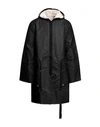 RICK OWENS DRKSHDW DRKSHDW BY RICK OWENS MAN OVERCOAT & TRENCH COAT BLACK SIZE L COTTON