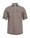 Gran Sasso Man Shirt Khaki Size 36 Linen In Beige