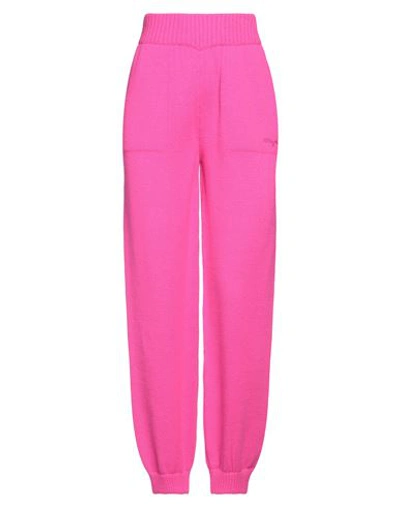 Msgm Woman Pants Fuchsia Size S Wool, Cashmere In Pink