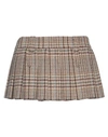 Miu Miu Woman Mini Skirt Beige Size 6 Virgin Wool