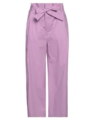 Erika Cavallini Woman Pants Mauve Size 8 Cotton, Elastane In Purple