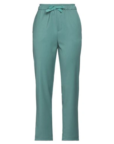 Solotre Woman Pants Emerald Green Size 4 Polyester, Viscose, Elastane