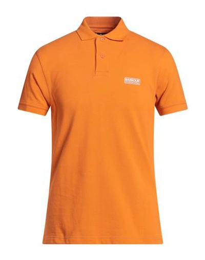 Barbour Man Polo Shirt Orange Size M Cotton