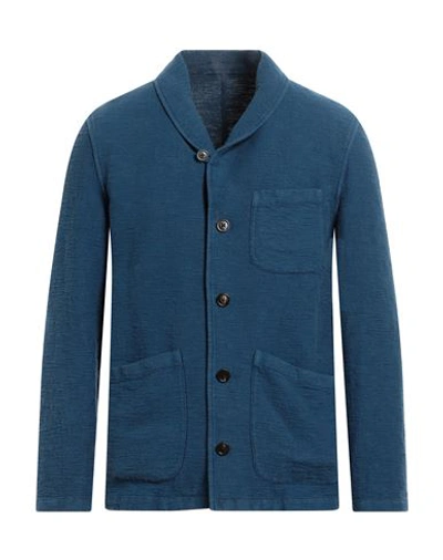 Lardini Man Blazer Blue Size Xl Cotton, Linen