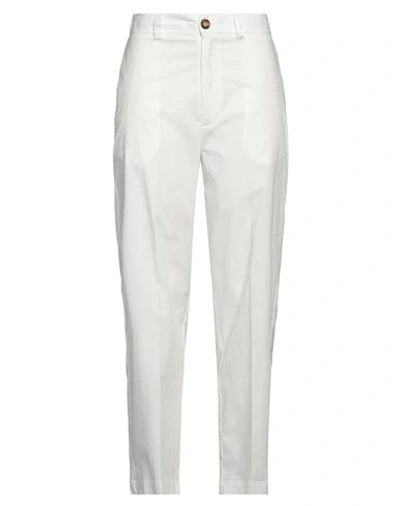 Solotre Woman Pants White Size 6 Cotton