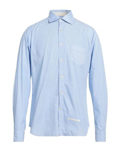Tintoria Mattei 954 Man Shirt Sky Blue Size 15 ¾ Cotton