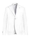 Grey Daniele Alessandrini Man Suit Jacket White Size 34 Linen