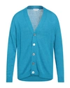 Daniele Fiesoli Man Cardigan Azure Size Xl Linen, Organic Cotton In Blue