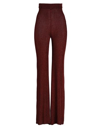 Del Core Woman Pants Red Size 4 Viscose, Metallic Fiber