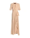 Federica Tosi Woman Maxi Dress Sand Size 2 Silk, Polyester In Beige