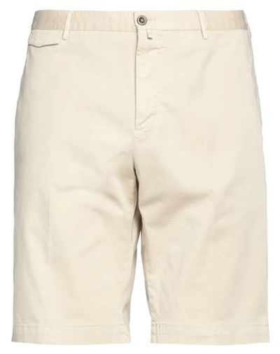 Pt Torino Man Shorts & Bermuda Shorts Beige Size 38 Cotton, Elastane