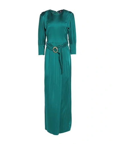 Cavalli Class Woman Long Dress Deep Jade Size 12 Viscose In Green