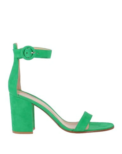Gianvito Rossi Woman Sandals Green Size 10 Soft Leather