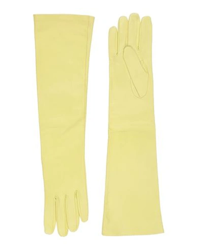 Maison Margiela Woman Gloves Acid Green Size M Ovine Leather