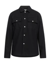 Sandro Man Jacket Black Size S Cotton, Polyamide, Elastane In Blue