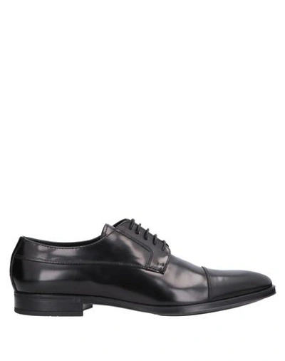 Paolo Da Ponte Man Lace-up Shoes Black Size 8 Soft Leather