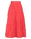 Liu •jo Woman Midi Skirt Tomato Red Size 10 Polyester