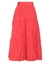 Liu •jo Woman Midi Skirt Tomato Red Size 4 Polyester In Tomato Red