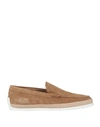 Tod's Men's Suede Slipper Moccasin In Beige
