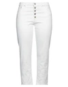 Dondup Woman Pants White Size 31 Cotton, Lyocell, Elastane
