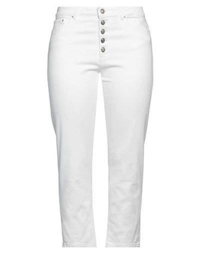 Dondup Woman Jeans White Size 32 Cotton, Elastane