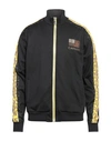 Roberto Cavalli Man Sweatshirt Black Size M Polyester, Cotton In Black