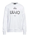 Liu •jo Man Man Sweatshirt White Size Xxl Cotton, Elastane