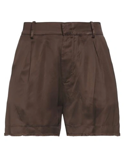 N°21 Woman Shorts & Bermuda Shorts Dark Brown Size 8 Viscose In Brown
