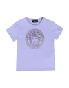 Versace Young Babies'  Toddler Girl T-shirt Light Purple Size 5 Cotton