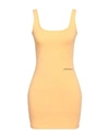 Hinnominate Woman Mini Dress Apricot Size M Cotton, Elastane In Orange