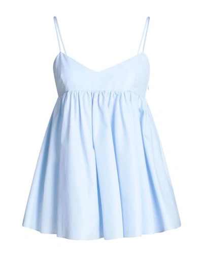 Aspesi Woman Top Sky Blue Size 6 Cotton In Blue