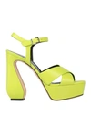 Si Rossi By Sergio Rossi Woman Sandals Yellow Size 8.5 Soft Leather