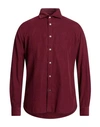 Alley Docks 963 Man Shirt Burgundy Size L Cotton In Red