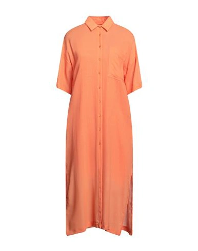 Federica Tosi Woman Midi Dress Orange Size 4 Wool