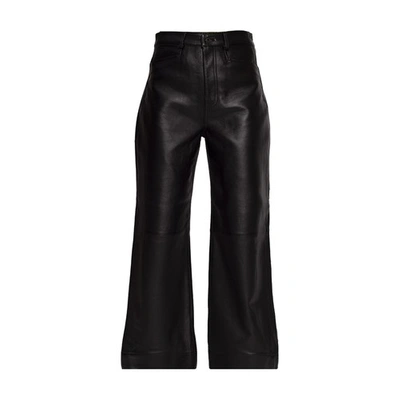 Proenza Schouler White Label Leather Trousers With Logo In 1